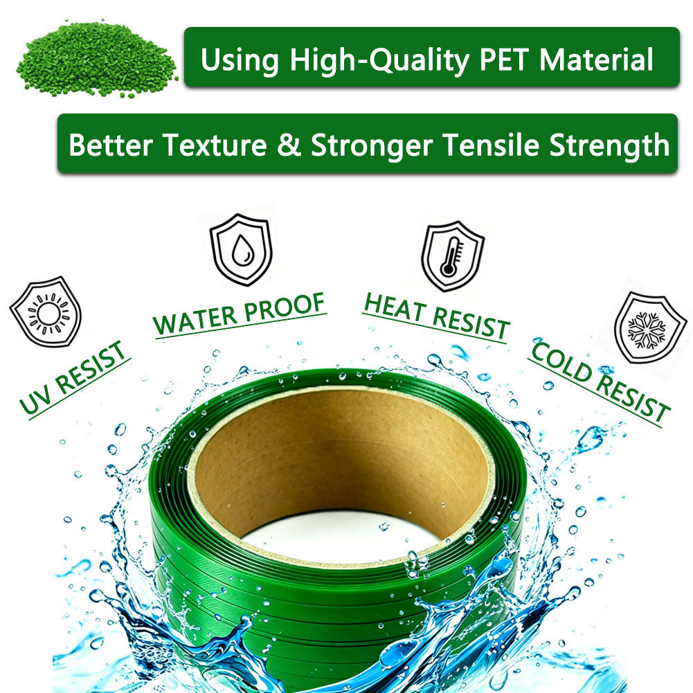 Konnfeir PET Strapping Banding Roll 5/8" x 0.035" 1400lbs Break Strength Polyester Strap for Heavy Duty Packaging UV Water Rust Resistance
