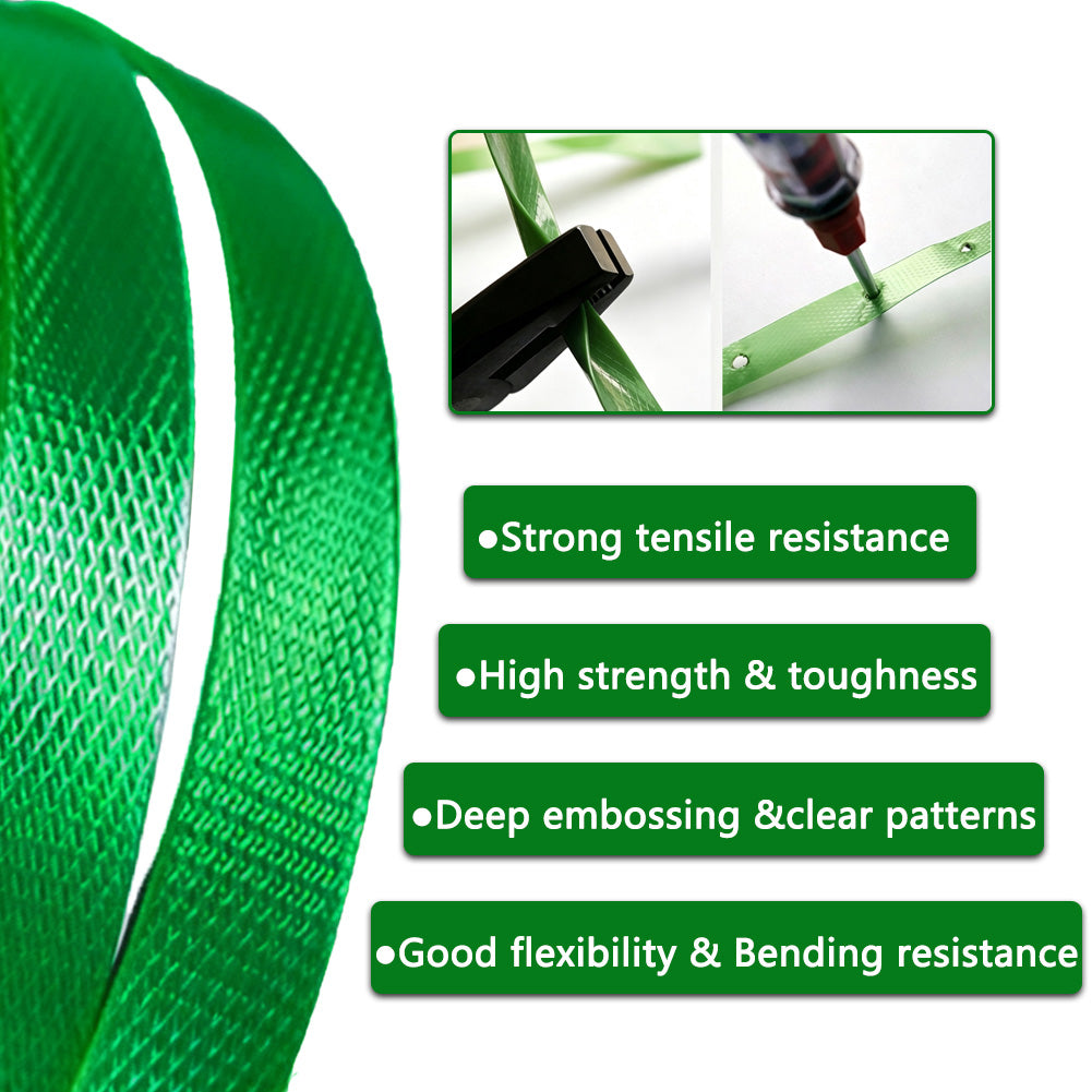 Konnfeir PET Strapping Banding Roll 5/8" x 0.035" 1400lbs Break Strength Polyester Strap for Heavy Duty Packaging UV Water Rust Resistance
