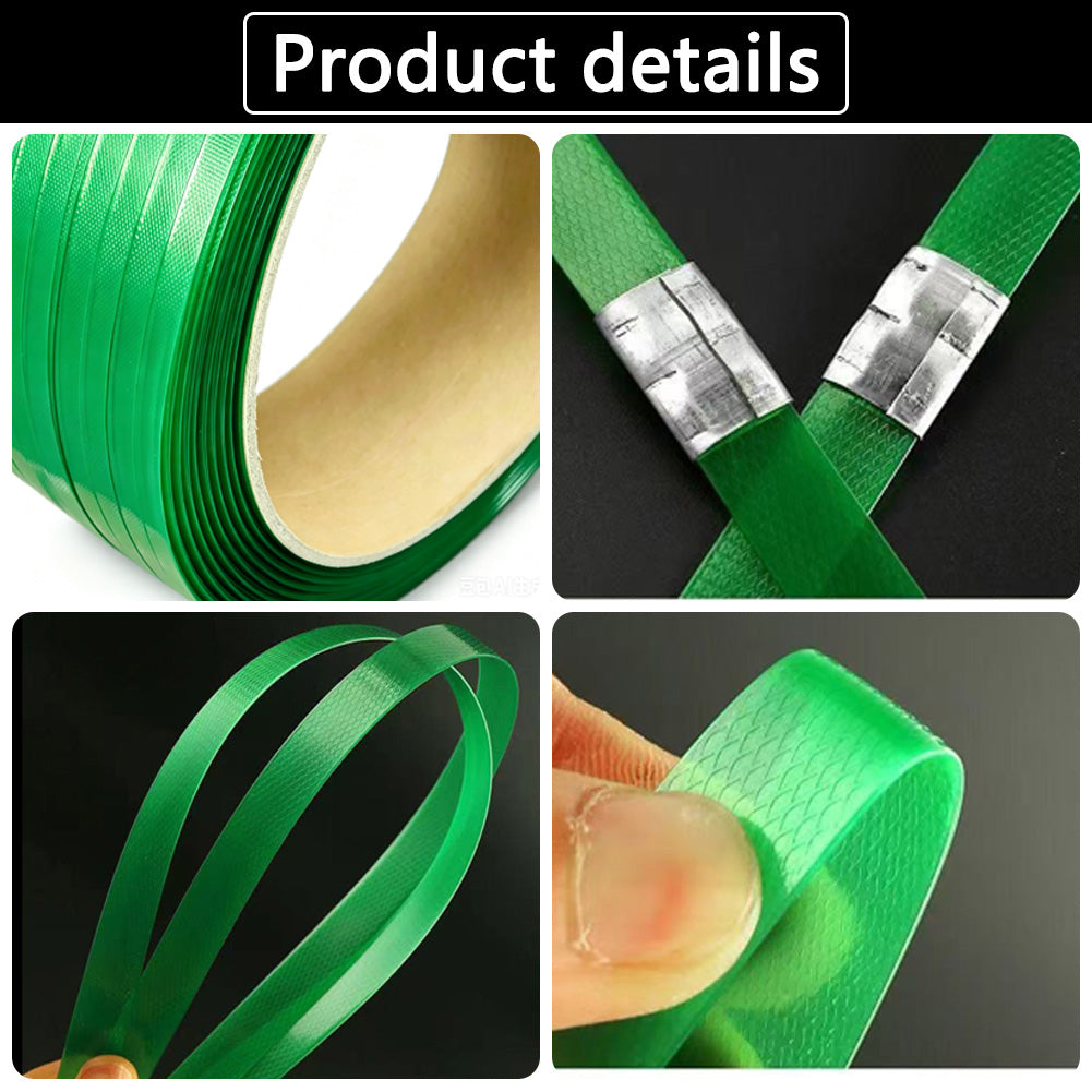 Konnfeir PET Strapping Banding Roll 5/8" x 0.035" 1400lbs Break Strength Polyester Strap for Heavy Duty Packaging UV Water Rust Resistance